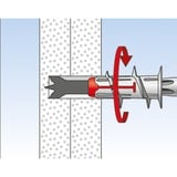 fischer DUOBLADE 40 stk Skrue og vægstiksæt 4,4 cm, Dyvel Lys grå/Rød, Skrue og vægstiksæt, Beton, Plast, Grå, Stjerneskruetrækker, PZ2