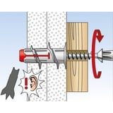 fischer DUOBLADE S 20 stk Udvidelsesanker, Dyvel Lys grå/Rød, Udvidelsesanker, Beton, Grå, 4,4 cm, 5 cm, 20 stk