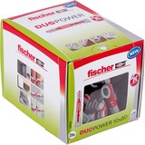 fischer DUOPOWER 10 x 80 25 stk 8 cm, Dyvel Lys grå/Rød, Mursten, Beton, Foam concrete, Gypsum fibre board, Murerarbejde, Gipsplade, Nylon, 1 cm, 8 cm, 9 cm, 25 stk