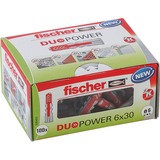 fischer DUOPOWER dyvel 100 stk Rund Lys grå/Rød, Rund, 3 cm, 6 mm, 4 cm, 100 stk