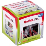 fischer Dübel DUOPOWER 6x50 S LD, Dyvel Lys grå/Rød