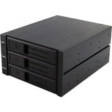 ICY BOX IB-563SSK 2x 5,25" Opbevaring drev bakke Sort, Monteringsrammen Sort, 2x 5,25", Opbevaring drev bakke, 2.5", SATA, SATA II, SATA III, Sort, Aluminium