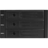 ICY BOX IB-563SSK 2x 5,25" Opbevaring drev bakke Sort, Monteringsrammen Sort, 2x 5,25", Opbevaring drev bakke, 2.5", SATA, SATA II, SATA III, Sort, Aluminium