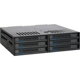 Icy Dock MB326SP-B disk array Stativ (1U) Sort, Indramning Sort, HDD, SSD, Serial ATA III, 2.5", 6 Gbit/sek., Stativ (1U), Sort