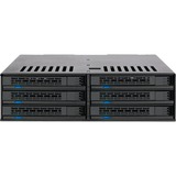 Icy Dock MB326SP-B disk array Stativ (1U) Sort, Indramning Sort, HDD, SSD, Serial ATA III, 2.5", 6 Gbit/sek., Stativ (1U), Sort