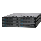 Icy Dock MB326SP-B disk array Stativ (1U) Sort, Indramning Sort, HDD, SSD, Serial ATA III, 2.5", 6 Gbit/sek., Stativ (1U), Sort