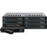 Icy Dock MB326SP-B disk array Stativ (1U) Sort, Indramning Sort, HDD, SSD, Serial ATA III, 2.5", 6 Gbit/sek., Stativ (1U), Sort