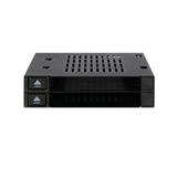 Icy Dock MB522SP-B drev dockingstation Sort, Indramning Sort, HDD, SSD, SATA, 2.5,3.5", 6 Gbit/sek., Sort, Data, Strøm