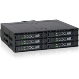 Icy Dock MB608SP-B drive bay panel Sort, Indramning Sort, Sort, Metal, 5,9.5 mm, 1 blæser(e), 4 cm, HDD, Strøm