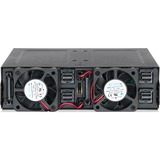 Icy Dock MB699VP-B drive bay panel Sort, Bageplan Sort, Sort, Metal, 15 mm, 2 blæser(e), 4 cm, 32 Gbit/sek.