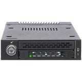 Icy Dock MB833M2K-B drevkabinet SSD kabinet Sort M.2, Indramning Sort, SSD kabinet, M.2, SAS, 32 Gbit/sek., Sort