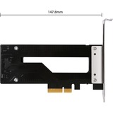 Icy Dock MB840M2P-B interface-kort/adapter Intern M.2, Monteringsrammen Sort/Sølv, PCIe, M.2, PCIe 3.0, Sort, Sølv, Passiv, 32 Gbit/sek.