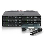 Icy Dock MB998IP-B drive bay panel Sort, Monteringsrammen Sort, Sort, Metal, 5,7 mm, 2 blæser(e), 4 cm, 6 Gbit/sek.