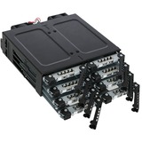 Icy Dock MB998IP-B drive bay panel Sort, Monteringsrammen Sort, Sort, Metal, 5,7 mm, 2 blæser(e), 4 cm, 6 Gbit/sek.