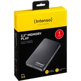 Intenso 2.5" Memory Play USB 3.0 1TB ekstern harddisk 1000 GB Sort Sort, 1000 GB, 2.5", 3.2 Gen 1 (3.1 Gen 1), 5400 rpm, Sort