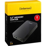 Intenso Memory Center ekstern harddisk 8000 GB Sort Sort, 8000 GB, 3.5", 3.2 Gen 1 (3.1 Gen 1), 5400 rpm, Sort