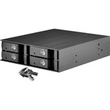 SilverStone FS204 disk array Sort, Indramning Sort, SATA, Serial ATA II, Serial ATA III, 2.5", 670 g, Sort