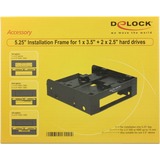 DeLOCK 18000 computeretui del Universel HDD bur, Monteringsrammen Sort, Universel, HDD bur, Plast, Sort, 2.5,3.5", 1 stk