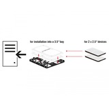 DeLOCK 21324 computeretui del, Monteringsrammen Sort, Aluminium, Sort, Kina, 101,8 mm, 116 mm, 21,8 mm