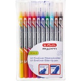 Herlitz 11367232 speedmarker 10 stk Fin spids Sort, Blå, Brun, Grøn, Orange, Pink, Lilla, Rød, Gul, Pen 10 stk, Sort, Blå, Brun, Grøn, Orange, Pink, Lilla, Rød, Gul, Fin spids, Flerfarvet, Flere, Rund