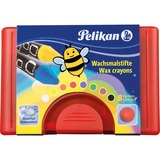 Pelikan 723148 farveblyant 8 stk, Sæt 8 stk, Sort, Blå, Brun, Grøn, Orange, Rød, Hvid, Gul, Sort, Blå, Brun, Grøn, Orange, Rød, Hvid, Gul, Rund, Tilspidset, Tyskland