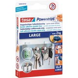 tesa Powerstrips LARGE Støbeetiket, Lim Hvid, Støbeetiket, Hvid, Indendørs, 2 kg, Kasse, 10 stk