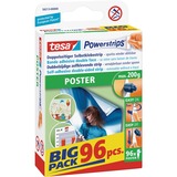 tesa Powerstrips POSTER Støbeetiket, Lim Hvid, Støbeetiket, Hvid, Indendørs, 96 stk