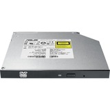 ASUS SDRW-08U1MT optisk diskdrev Intern DVD-RW Sort, DVD-brænder Sort, Sort, Bakke, Vandret, Notebook, DVD-RW, SATA, Detail