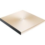 ASUS ZenDrive U9M optisk diskdrev DVD±RW Guld, ekstern DVD-brænder Guld, Guld, Bakke, Vandret, Notebook, DVD±RW, USB 2.0