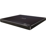 Hitachi-LG Data Storage Slim Portable Blu-ray Writer optisk diskdrev Blu-Ray RW Sort, eksterne Blu-ray combo Sort, Sort, Bakke, Tablet, Blu-Ray RW, USB 2.0, 60000 t
