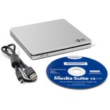 Hitachi-LG Data Storage Slim Portable DVD-Writer optisk diskdrev DVD±RW Sølv, ekstern DVD-brænder Sølv, Sølv, Slot, Desktop/notebook, DVD±RW, USB 2.0, 60000 t