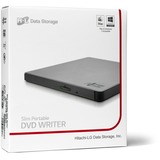 Hitachi-LG Data Storage Slim Portable DVD-Writer optisk diskdrev DVD±RW Sølv, ekstern DVD-brænder Sølv, Sølv, Bakke, Desktop/notebook, DVD±RW, USB 2.0, 60000 t, Detail