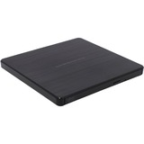 Hitachi-LG Data Storage Slim Portable DVD-Writer optisk diskdrev DVD±RW Sort, ekstern DVD-brænder Sort, Sort, Bakke, Desktop/notebook, DVD±RW, USB 2.0, 60000 t, Detail