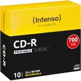 Intenso CD-R 700MB 10 stk, Cd'er 52x, CD-R, 120 mm, 700 MB, Slimcase, 10 stk