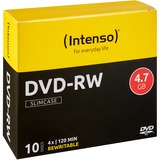 Intenso DVD-RW 4.7GB, 4x 4,7 GB 10 stk, DVD tomme medier 4x, DVD-RW, 120 mm, Slimcase, 10 stk, 4,7 GB