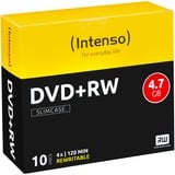 Intenso DVD+RW 4.7GB, 4x 4,7 GB 10 stk, DVD tomme medier 4x, 4,7 GB, DVD+RW, 120 mm, 10 stk, Slimcase