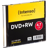 Intenso DVD+RW 4.7GB, 4x 4,7 GB 10 stk, DVD tomme medier 4x, 4,7 GB, DVD+RW, 120 mm, 10 stk, Slimcase
