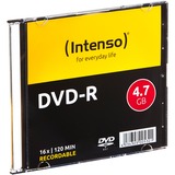 Intenso DVD-R 4.7GB, 16x 4,7 GB 10 stk, DVD tomme medier 16x, DVD-R, 120 mm, Slimcase, 10 stk, 4,7 GB