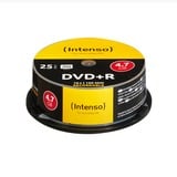 Intenso DVD+R 4.7GB, 16x 4,7 GB 25 stk, DVD tomme medier 16x, DVD+R, 120 mm, Kageæske, 25 stk, 4,7 GB