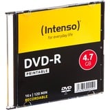 Intenso DVD-R 4.7GB, Printable, 16x 4,7 GB 10 stk, DVD tomme medier Printable, 16x, DVD-R, 120 mm, Printbar, Slimcase, 10 stk, 4,7 GB
