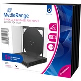 MediaRange BOX31-2 optisk disk etui Smykkeboks 2 diske Sort, Transparent Smykkeboks, 2 diske, Sort, Transparent, Plast, 120 mm, 140 mm, Detail