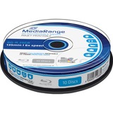 MediaRange MR500 25GB BD-R 10pcs read/write Blu-ray medie (BD), Blu-ray-diske BD-R, 25 GB, 6x, Kageæske, 10 stk, Detail