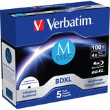 Verbatim 43834 blank Blu-ray disk BDXL 100 GB 5 stk, Blu-ray-diske 100 GB, BDXL, Smykkeskrin, 5 stk