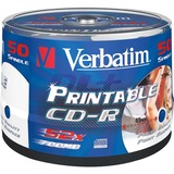 Verbatim CD-R AZO Wide Inkjet Printable no ID 700 MB 50 stk, Cd'er 52x, CD-R, 120 mm, 700 MB, Kageæske, 50 stk