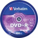 Verbatim DVD+R Matt Silver 4,7 GB 100 stk, DVD tomme medier DVD+R, 120 mm, Spindel, 100 stk, 4,7 GB
