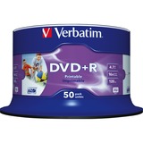 Verbatim DVD+R Wide Inkjet Printable No ID Brand 4,7 GB 50 stk, DVD tomme medier DVD+R, 120 mm, Printbar, Spindel, 50 stk, 4,7 GB