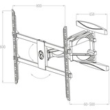 HAGOR 1987 tv-beslag 2,18 m (86") Sort, Wall Mount Sort, 101,6 cm (40"), 2,18 m (86"), 800 x 600 mm, 2 - 12°, -45 - 45°, Sort