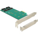 DeLOCK 2x 67-pin M.2 key B - 2x SATA 7-pin interface-kort/adapter Intern PCIe, SATA, Lavprofil, PCIe 1.1, PC, 0,5 m