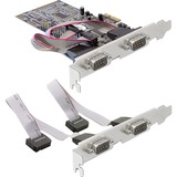 DeLOCK 4 x serial PCI Express card interface-kort/adapter, Interface card PCIe, Sølv, 0,2304 Mbit/s, Ledningsført, Windows 2000/XP/XP-64/Vista, Linux, MAC