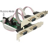 DeLOCK 62922 interface-kort/adapter Intern RS-232, Interface card PCIe, RS-232, PCIe 1.1, Grøn, WCH384L, 0,921 Gbit/sek.